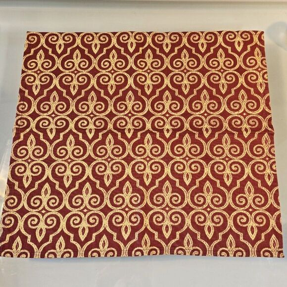 Set Of 10 Cloth Dinner Napkins Abstract Backgrounds Damask Burnt Orange Beige - Picture 3 of 5